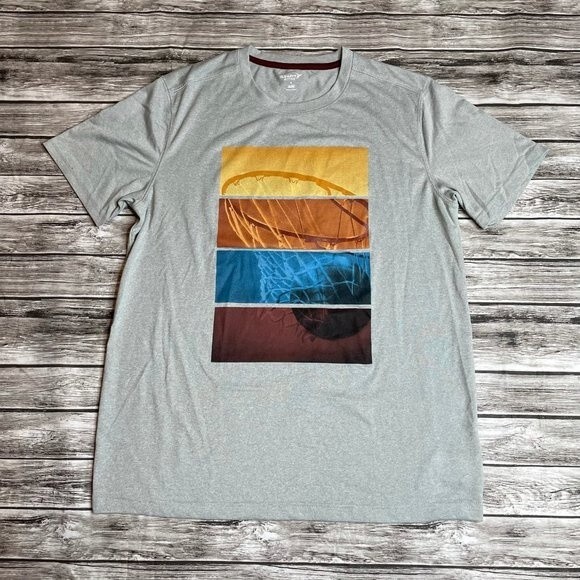 Old Navy Active Go-Dry Basketball T Tee Shirt Medium Med M Grey Gray Tagless - Picture 1 of 8